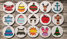 Load image into Gallery viewer, Pallet Shapes Round Interchangeable Leaning Sign File SVG, Leaning Ladder Seasonal Shapes, Glowforge Laser, LuckyHeartDesignsCo