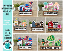 Load image into Gallery viewer, Standing File Interchangeable Holder Box File SVG, Glowforge, LuckyHeartDesignsCo