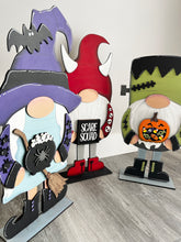 Load image into Gallery viewer, Halloween Tall Porch Interchangeable Leaning Sign Gnome File SVG, Glowforge fall , LuckyHeartDesignsCo