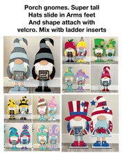 Load image into Gallery viewer, Halloween Tall Porch Interchangeable Leaning Sign Gnome File SVG, Glowforge fall , LuckyHeartDesignsCo