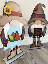 Load image into Gallery viewer, Fall Scarecrow Tall Porch Interchangeable Leaning Sign Gnome File SVG, Glowforge Pumpkin , LuckyHeartDesignsCo