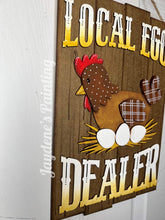 Load image into Gallery viewer, Local Egg Dealer Chicken Door Hanger File SVG, Glowforge Chicken Eggs Farm, LuckyHeartDesignsCo