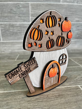 Load image into Gallery viewer, Gnome Mushroom Fall Interchangeable House File SVG, (add on) Pumpkin Tiered Tray, Glowforge, LuckyHeartDesignsCoPeace Love