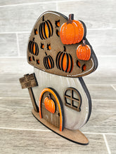 Load image into Gallery viewer, Gnome Mushroom Fall Interchangeable House File SVG, (add on) Pumpkin Tiered Tray, Glowforge, LuckyHeartDesignsCoPeace Love