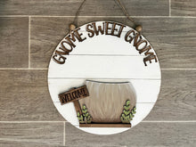 Load image into Gallery viewer, Gnome Mushroom Interchangeable Door Hanger File SVG, Glowforge House, LuckyHeartDesignsCo