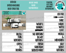 Load image into Gallery viewer, Kitchen Interchangeable Book Stack File SVG, Glowforge Farmhouse Tiered Tray, LuckyHeartDesignsCo