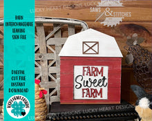 Load image into Gallery viewer, Barn Interchangeable Leaning Sign File SVG, Farm Glowforge, LuckyHeartDesignsCo