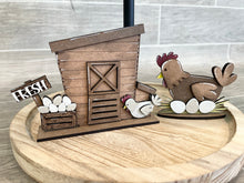 Load image into Gallery viewer, Farm Chicken Tiered Tray File SVG, Glowforge Tier Tray Farmhouse Decor, LuckyHeartDesignsCo