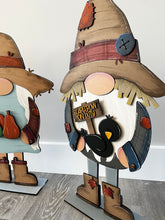 Load image into Gallery viewer, Fall Scarecrow Tall Porch Interchangeable Leaning Sign Gnome File SVG, Glowforge Pumpkin , LuckyHeartDesignsCo