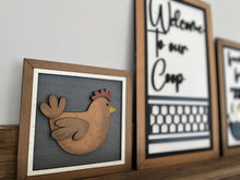 Load image into Gallery viewer, Farm Chicken Sign Trio File SVG, Glowforge Farmhouse Egg, LuckyHeartDesignsCo
