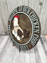 Load image into Gallery viewer, Farm Fresh Chicken Coop Sign File SVG, Glowforge Chicken Eggs Farm, LuckyHeartDesignsCo
