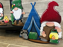 Load image into Gallery viewer, Camping Standing Gnome File SVG, Tiered Tray Holiday Decor fishing, Glowforge, LuckyHeartDesignsCo