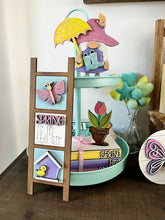 Load image into Gallery viewer, MINI Spring Interchangeable Leaning Sign File SVG, Tiered Tray Glowforge, LuckyHeartDesignsCo