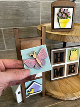 Load image into Gallery viewer, MINI Spring Interchangeable Leaning Sign File SVG, Tiered Tray Glowforge, LuckyHeartDesignsCo