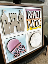 Load image into Gallery viewer, MINI Beach Interchangeable Leaning Sign File SVG, Summer Tiered Tray Glowforge, LuckyHeartDesignsCo