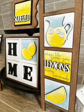 Load image into Gallery viewer, MINI Lemon Interchangeable Leaning Sign File SVG, Summer fruit Tiered Tray Glowforge, LuckyHeartDesignsCo
