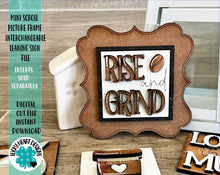 Load image into Gallery viewer, MINI Scroll Picture Frame Interchangeable Leaning Sign File SVG, Tiered Tray Glowforge, LuckyHeartDesignsCo