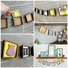 Load image into Gallery viewer, MINI Banner Interchangeable Leaning Sign File SVG, Frame Tiered Tray Glowforge, LuckyHeartDesignsCo