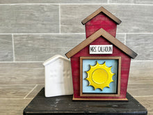 Load image into Gallery viewer, MINI Standing School Interchangeable Leaning Sign File SVG, Teacher Tiered Tray Glowforge, LuckyHeartDesignsCo