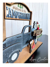 Load image into Gallery viewer, Camping (add on) Interchangeable Farmhouse Truck File SVG, USA Glowforge Summer, LuckyHeartDesignsCo