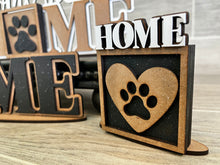 Load image into Gallery viewer, MINI Home Standing Interchangeable Leaning Sign File SVG, Tiered Tray Glowforge, LuckyHeartDesignsCo