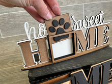 Load image into Gallery viewer, MINI Home Standing Interchangeable Leaning Sign File SVG, Tiered Tray Glowforge, LuckyHeartDesignsCo