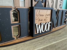 Load image into Gallery viewer, MINI Home Standing Interchangeable Leaning Sign File SVG, Tiered Tray Glowforge, LuckyHeartDesignsCo