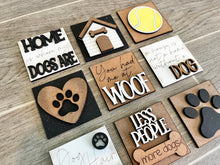 Load image into Gallery viewer, MINI Dog Interchangeable Leaning Sign File SVG, Tiered Tray Glowforge, LuckyHeartDesignsCo