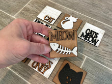 Load image into Gallery viewer, MINI Cat Interchangeable Leaning Sign File SVG, Tiered Tray Glowforge, LuckyHeartDesignsCo