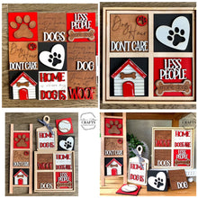 Load image into Gallery viewer, MINI Dog Interchangeable Leaning Sign File SVG, Tiered Tray Glowforge, LuckyHeartDesignsCo