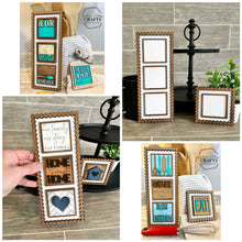 Load image into Gallery viewer, MINI Pearl Frame Backers Interchangeable Leaning Sign File SVG, Tiered Tray Glowforge, LuckyHeartDesignsCo