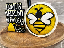 Load image into Gallery viewer, Bee Honey Quick and Easy Tiered Tray File SVG, Glowforge, Bee, Lucky Heart Designs
