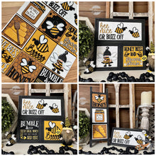Load image into Gallery viewer, Bee Honey Interchangeable Leaning Sign File SVG, Glowforge Summer Tiered Tray, LuckyHeartDesignsCo