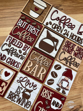 Load image into Gallery viewer, Coffee Bar Interchangeable Leaning Sign File SVG, Glowforge Laser, Tiered Tray, LuckyHeartDesignsCo