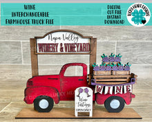 Load image into Gallery viewer, Wine add on Interchangeable Farmhouse Truck File SVG, Glowforge, LuckyHeartDesignsCo