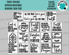 Load image into Gallery viewer, Faith Prayer interchangeable Leaning Sign File SVG, Tiered Tray, Glowforge, LuckyHeartDesignsCo