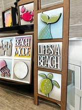 Load image into Gallery viewer, MINI Beach Interchangeable Leaning Sign File SVG, Summer Tiered Tray Glowforge, LuckyHeartDesignsCo