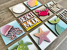 Load image into Gallery viewer, MINI Beach Interchangeable Leaning Sign File SVG, Summer Tiered Tray Glowforge, LuckyHeartDesignsCo