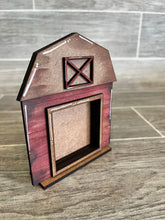 Load image into Gallery viewer, MINI Standing Barn Interchangeable Leaning Sign File SVG, Chicken Farm Tiered Tray Glowforge, LuckyHeartDesignsCo
