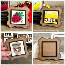 Load image into Gallery viewer, MINI Pearl Frame Backers Interchangeable Leaning Sign File SVG, Tiered Tray Glowforge, LuckyHeartDesignsCo