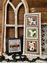 Load image into Gallery viewer, Cow Farm Interchangeable Leaning Sign File SVG, Farm Tiered Tray Glowforge, LuckyHeartDesignsCo