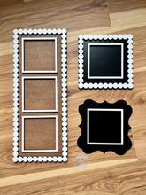 Load image into Gallery viewer, Pearl Scroll Frame Backers Interchangeable Leaning Sign File SVG, Glowforge, Farmhouse, LuckyHeartDesignsCo
