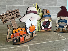 Load image into Gallery viewer, Fall Standing Small Gnome File SVG, Scarecrow Tiered Tray Holiday Decor, Glowforge, LuckyHeartDesignsCo