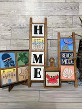 Load image into Gallery viewer, MINI Beach Interchangeable Leaning Sign File SVG, Summer Tiered Tray Glowforge, LuckyHeartDesignsCo