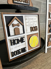 Load image into Gallery viewer, MINI Dog Interchangeable Leaning Sign File SVG, Tiered Tray Glowforge, LuckyHeartDesignsCo