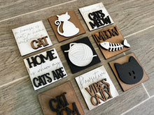 Load image into Gallery viewer, MINI Cat Interchangeable Leaning Sign File SVG, Tiered Tray Glowforge, LuckyHeartDesignsCo