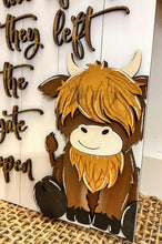 Load image into Gallery viewer, Highland Cow Shiplap Sign File SVG, Farm Glowforge, LuckyHeartDesignsCo
