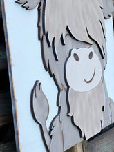 Load image into Gallery viewer, Highland Cow Tag Door Hanger File SVG, Farm Glowforge, LuckyHeartDesignsCo