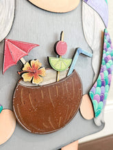 Load image into Gallery viewer, Beach Summer Tall Porch Interchangeable Leaning Sign Gnome File SVG, Glowforge Mermaid, LuckyHeartDesignsCo