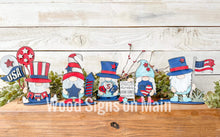 Load image into Gallery viewer, Fourth of July Standing Gnome File SVG, Tiered Tray Holiday Decor, Glowforge, LuckyHeartDesignsCo